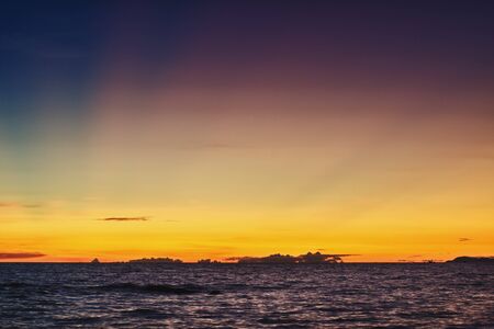 beautiful sunset over Andaman Sea, in Thailandの写真素材
