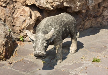 stone Statue in Wat Pho, Bangkok, Thailandの写真素材