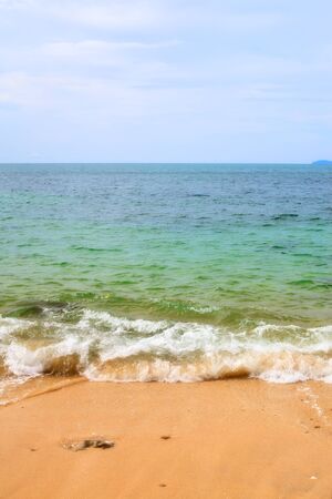 sunny beach, blue ocean and clean skyの写真素材