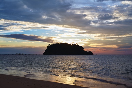 sunset over Andaman Sea, Koh Libong, Thailandの写真素材