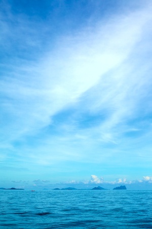 Andaman Sea, Thailand, foggy seascape at early morningの写真素材