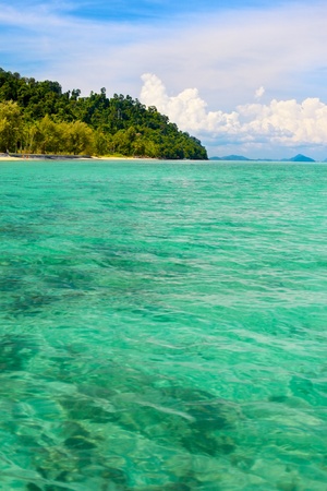 Andaman Sea in Thailand, clear water at sunny dayの写真素材
