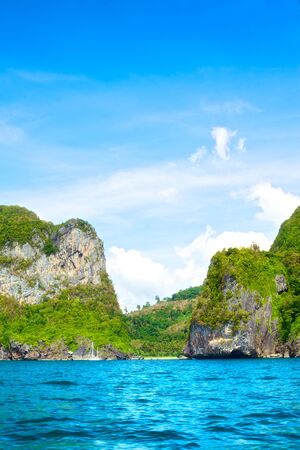 jungle island in Andaman Sea, Krabi, Thailandの写真素材