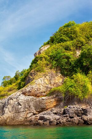 sea shore with jungle, Andaman Sea, Thailandの写真素材