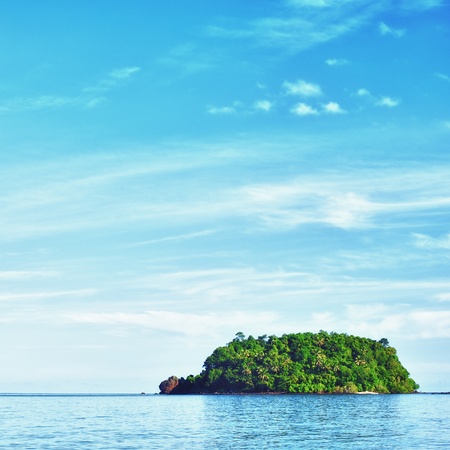 tropical jungle island in Andaman Sea, Thailandの写真素材