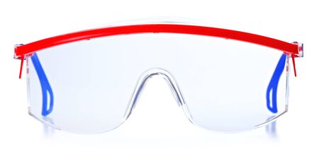 protective worker eyeglasses, isolated on white backgroundの写真素材