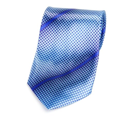 elegant blue tie isolated on white backgroundの写真素材