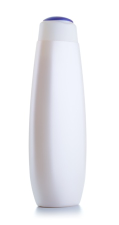 plastic bottles of cleaning products, isolated on whiteの写真素材