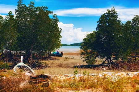 fishing village, Andaman Sea Shore in Thailandの写真素材