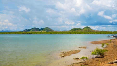 landscape with sea and clouds, Asia, Thailandの写真素材