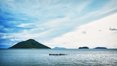 landscape with sea and clouds, Asia, Thailandの写真素材