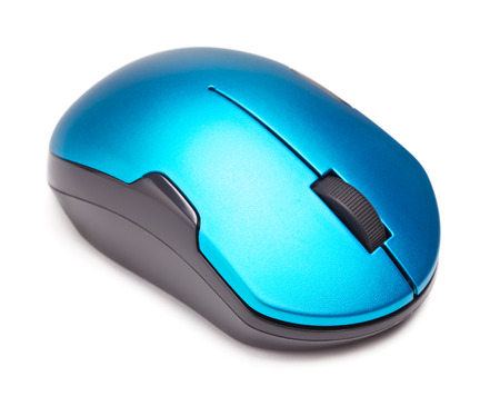 wireless computer mouse, isolated on white backgroundの写真素材