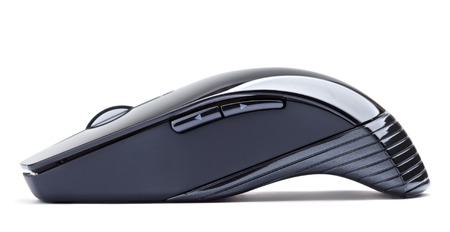 wireless computer mouse, isolated on white backgroundの写真素材