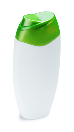 plastic bottle shampoo, isolated on white backgroundの写真素材