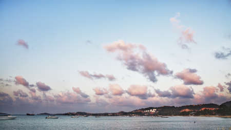 beautiful evening on a beach, samui, thailandの写真素材