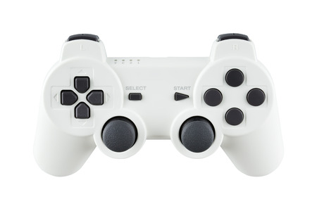 ceramic gray gamepad, isolated on white background