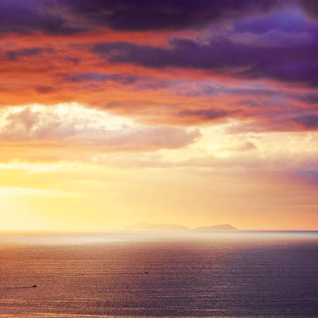 beautiful sunset over calm sea, samui, thailandの写真素材