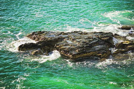 rocks along the beach, Andaman Sea, Thailandの写真素材