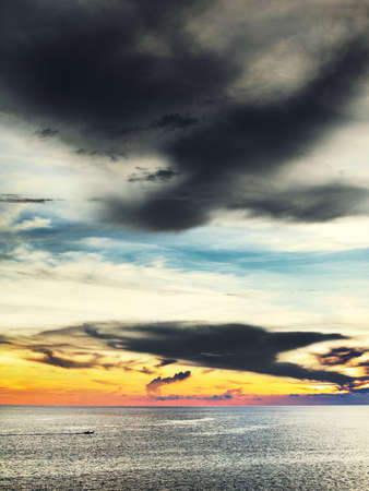 beautiful sunset over calm sea, samui, thailandの写真素材
