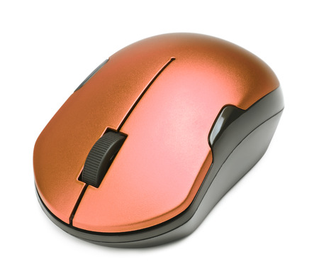 wireless computer mouse, isolated on white backgroundの写真素材
