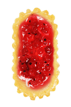 cake with fresh berries, isolated on whiteの写真素材