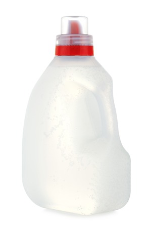 plastic bottle of cleaning products, isolated on whiteの写真素材