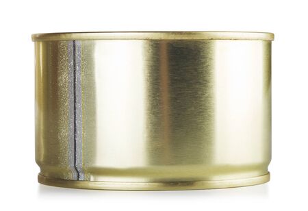 closed tincan, isolated on white, front viewの写真素材