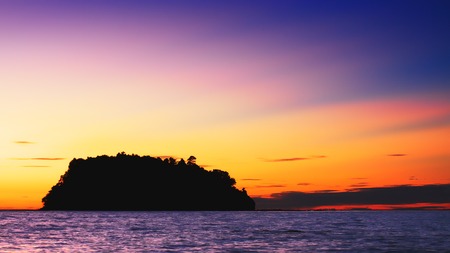 island in Andaman sea at sunset, Thailand, Asiaの写真素材