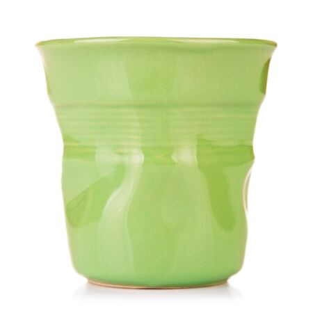 original green espresso cup, isolated on whiteの写真素材