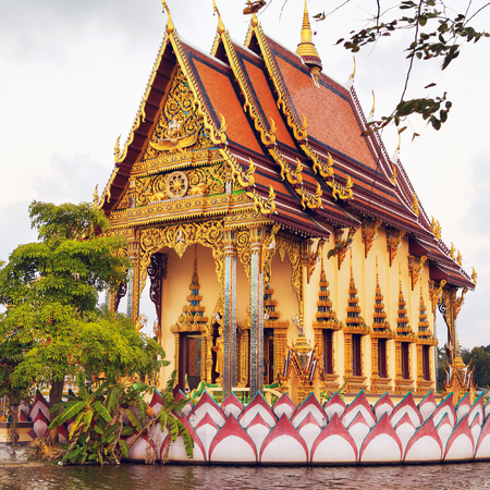 Temple complex Wat Plai Laem, Samui island, Thailandの写真素材