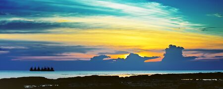 beautiful sunset over calm sea