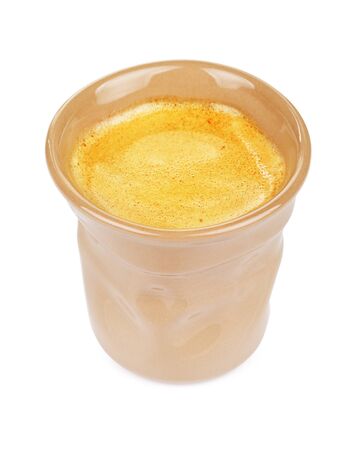 original brown espresso cup, isolated on whiteの写真素材