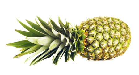 fresh green pineapple, isolated on white backgroundの写真素材