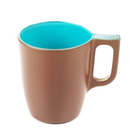 original brown coffee mug, isolated on white backgroundの写真素材