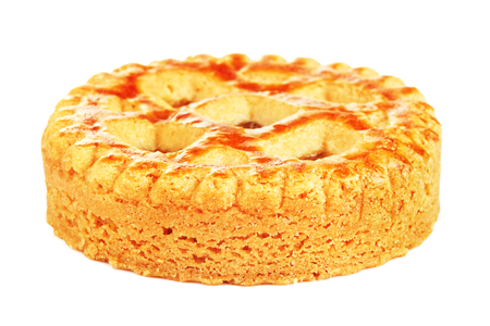 soft cookie with apple paste, isolated on whiteの写真素材