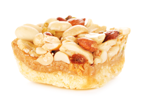 oriental sweets with nuts, isolated on white backgroundの写真素材