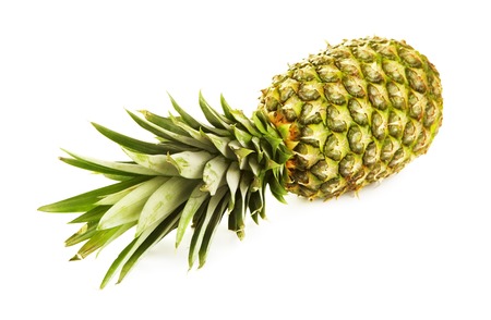 fresh green pineapple, isolated on white backgroundの写真素材