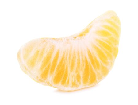slice of mandarin, isolated on white backgroundの写真素材