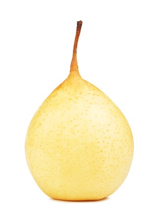 fresh chinese pear, isolated on white backgroundの写真素材