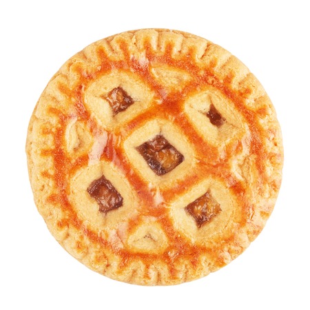 soft cookie with apple paste, isolated on whiteの写真素材