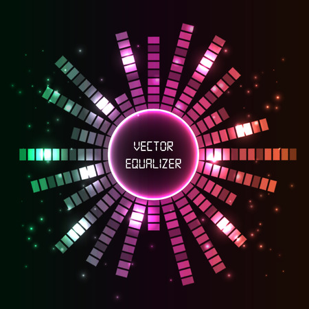 Circlel vector equalizer background for club, radio, party, concerts or the audio technology advertising background.のイラスト素材