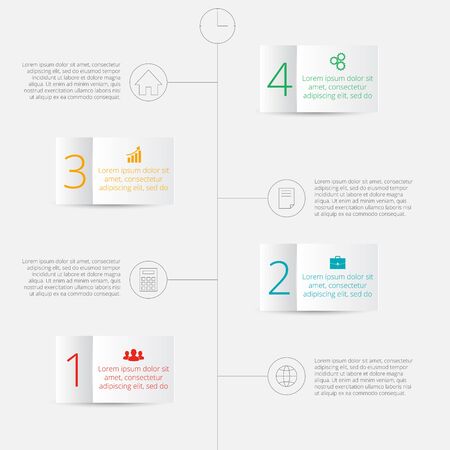 Vector element for infographic. Template for diagram, graph, presentation and chart. Business concept with  4 options, parts, steps or processes. Abstract background.のイラスト素材