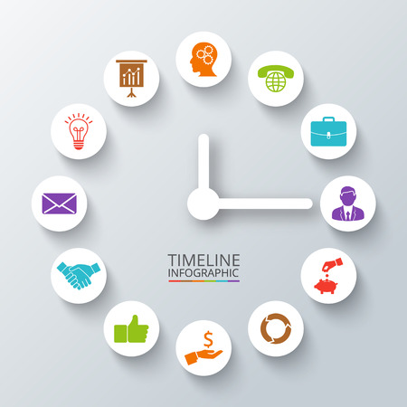 Vector circle element for infographic. Template for cycling diagram, graph, presentation and round chart. Business concept with 12 options, parts, steps or processes. Abstract background.のイラスト素材
