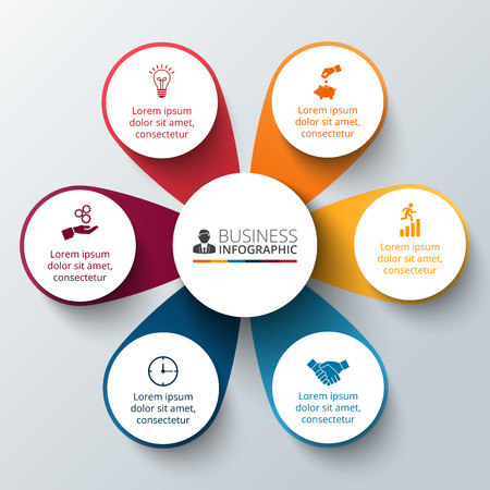 Vector circle infographic. Template for cycle diagram, graph, presentation and round chart. Business concept with options, parts, steps or processes. Data visualization.