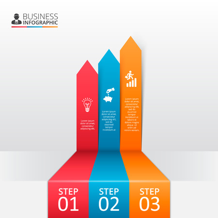 arrows for infographic. Template for diagram, graph, presentation and chart. Business concept with options, parts, steps or processes. Abstract background.のイラスト素材