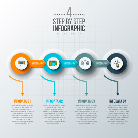 Abstract infographics number options template.  Can be used for workflow layout, diagram, business step options, banner, web designのイラスト素材