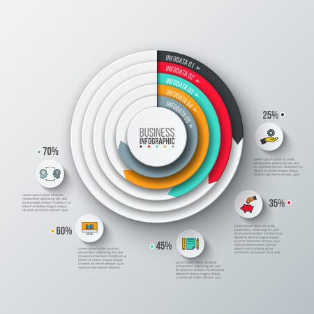 circle infographic Template for diagram, graph, presentation and chart.のイラスト素材