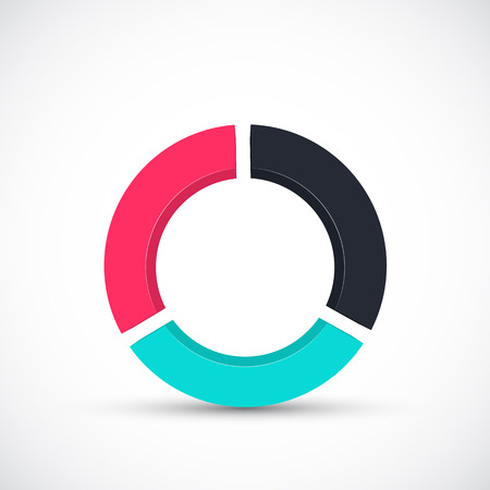 Vector circle element for infographic. Template for cycle diagram, graph, presentation and round chart. Business concept with 3 options, parts, steps or processes. Abstract background.のイラスト素材
