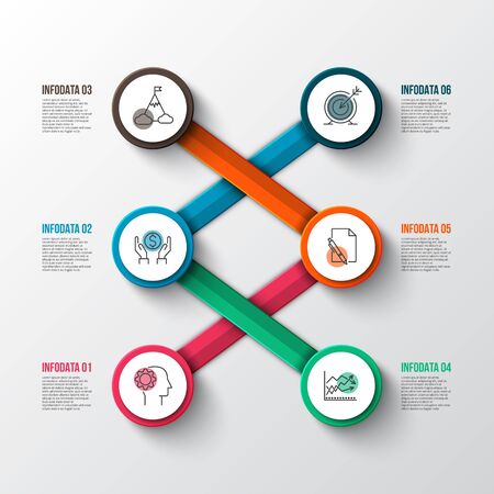 Abstract infographics number options template. Vector illustration. Can be used for workflow layout, diagram, business step options, banner, web designのイラスト素材