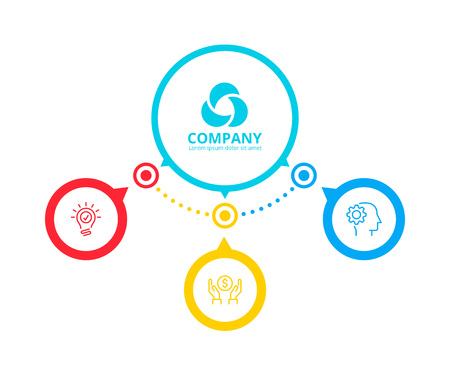 Business data visualization. Process chart. Abstract elements of graph, diagram with 3 steps, options, parts or processes. Vector business template for presentation. Creative concept for infographic.のイラスト素材